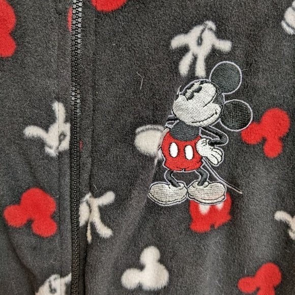 Disney Women Sleepwear Mickey Mouse Magic Fleece Footed One-Piece Black S - Picture 3 of 10